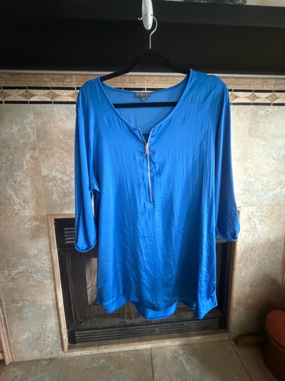 Vince Camuto Royal Blue Half-Zip Tunic
